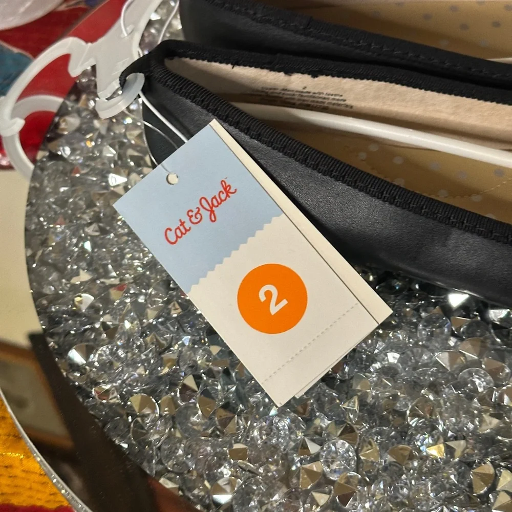 NWT Girls Cat & Jack Stacey Slip On Ballet Flats. Size 2. Retail $10.00